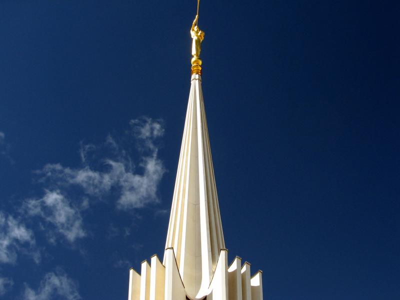 The Angel Moroni on top of the Jordan River Temple......