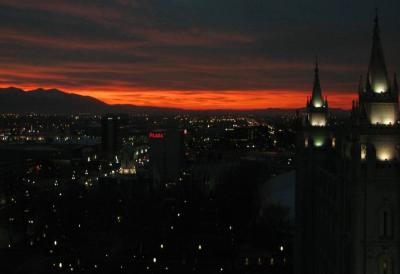 Sunset overlooking Salt Lake City