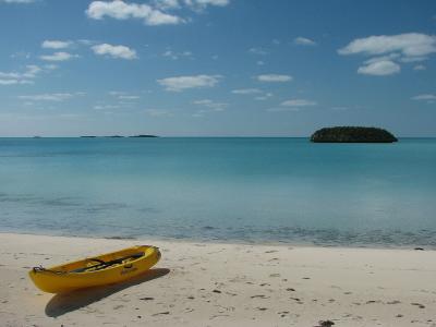 The kayak that I used to get onto Normans Cay.........