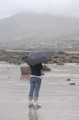 Brittany Under Umbrella at the Beach, Dingle Peninsula, Co. Kerry