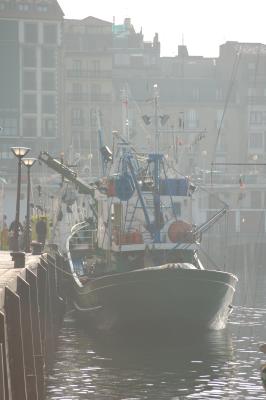 Fishing Boats in Morning Fog