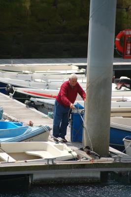 Hosing Down the Duck in the Port Outside Parte Vieja