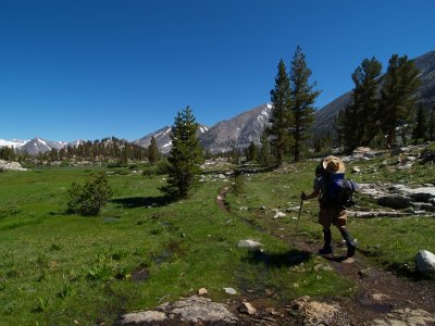 P7062336 Hiker in meadow north of Arrowhead lake .JPG