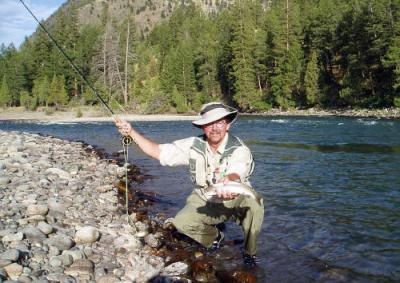 Fishing in the Grand Canyon of the Yellowstone.   August 2005
