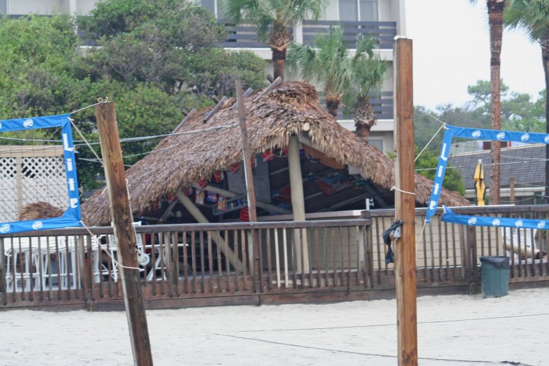 Storm Damaged Tiki Hut