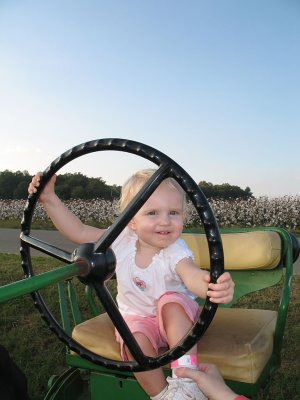 Madilyn on Big  Tractor 1 Tate Farms 100907