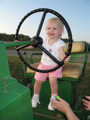 Madilyn on toy tractor 3 Tate Farms 100907