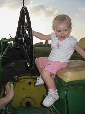 Madilyn on toy tractor  4 Tate Farms 100907