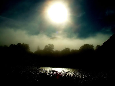 Sun Fog Montains River