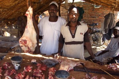 A butcher shop in the camp