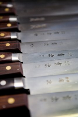 Knives at Tsukiji Fish Market (築地市場, Tsukiji shijō)