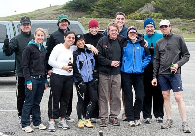 The gang of eleven who made the 22 mile run to the beach!  Congrats!