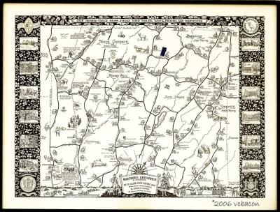 Old Map of Northern Greenwich, Connecticut