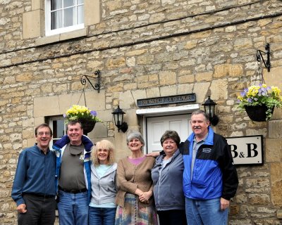 May 23, All of us in front of Prospect Cottage, Northleach, Gloucestershire