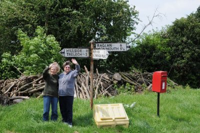 May 24, Bonnie & Arlene Cwmcarvan Church Road Sign