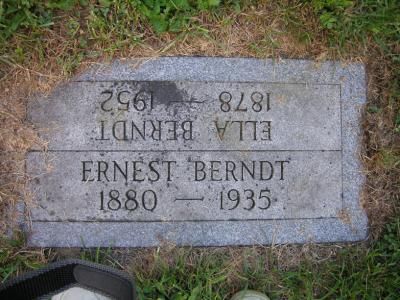 Ernest & Ella Berndt, Maple Grove Cemetery, Dover, Ohio