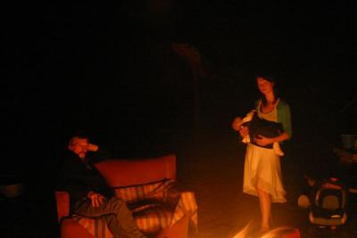 Don, Sarah &  Risn in Firelight