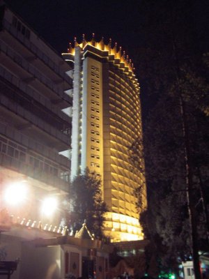 Hotel Kazakhstan by night