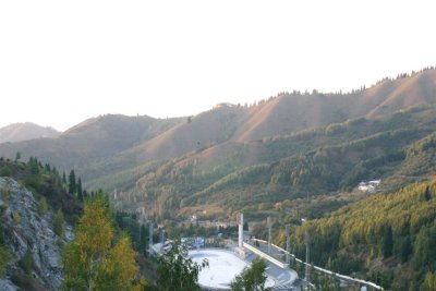 Ice-skating stadium from above