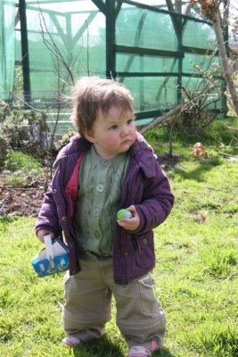 Aoibh hunting Easter Eggs