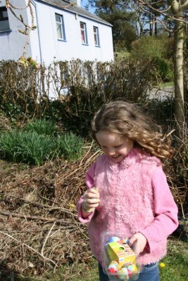Isabel hunting Easter Eggs