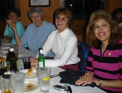 Sandra, Joan, Susan and Sylvia at pre-ride dinner