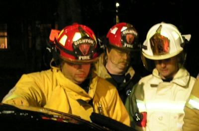 Dighton Fire Capt. Maguy, Deputy. Smus, and Chief Roderick