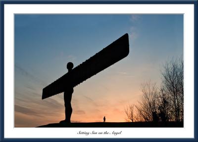 Angel as the sun goes down