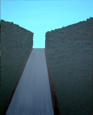 Hedges with Road  (16 x 20)