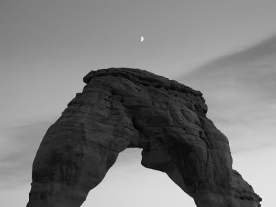 Arches - Delicate Arch And Moon.JPG