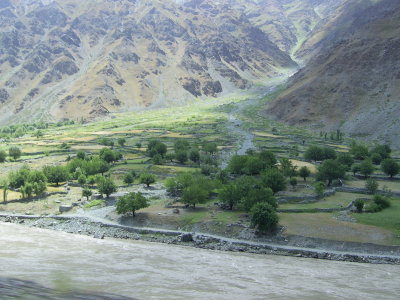 Pyanj river, border with Afghanistan