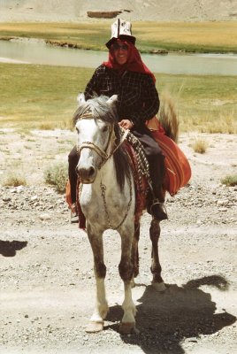 Herdsman wearing a kalpak, the traditional Kyrgyz hat