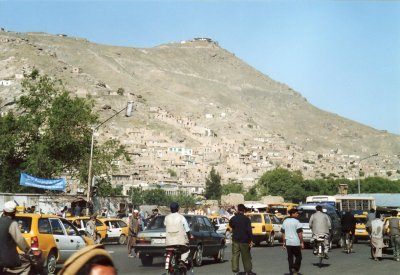 Kabul - Television hill seen from Salang wat avenue