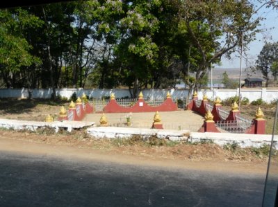 the Buddha statue fell on this spot as it was being transported