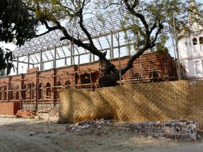 church being rebuilt because of fire