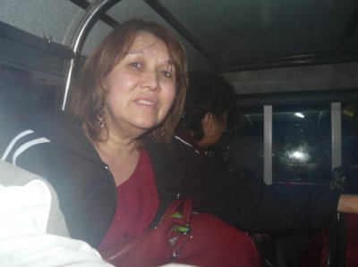 a tiring smile.....after a 10 hour bus ride