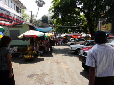 the road to Bogyoke Market