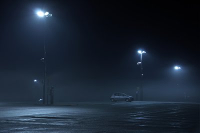 foggy carpark