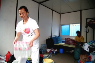 Quake Victim in Homeless Shelter