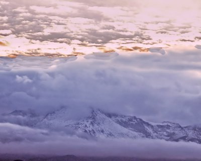 Pikes Peak with snow- in clouds_02 #WW008A3