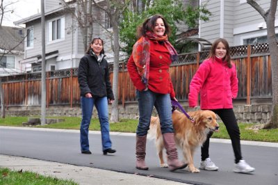 Strolling around with a borrowed dog...