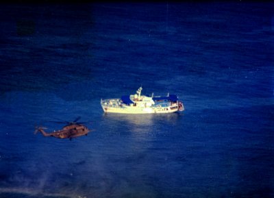 Sudan Shipwreck with Air Force Helicopter rescue