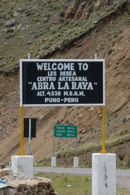 High point on road to Cusco