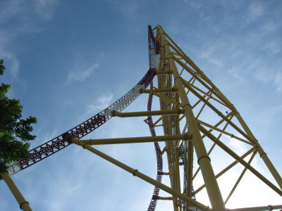 looking up at Top Thrill Dragster