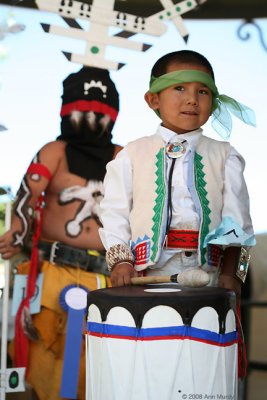 Apache Dancer & Little boy with drum
