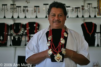 Carlos Guiterrez with his jewelry