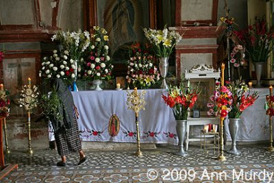 Entering church