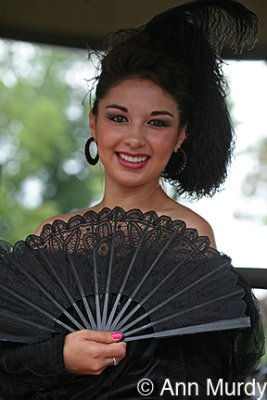 Girl with black fan