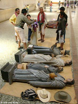 Cleaning saints in church