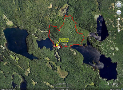 Mt. Shannon Hike Track on Google Earth Image